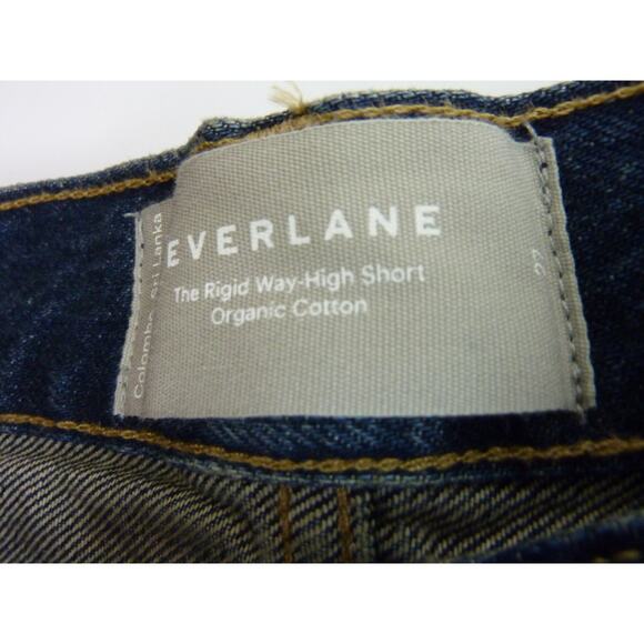 NWT Everlane Rigid Way High Shorts Organic Cotton Denim Jean Size 27 Distressed - Picture 7 of 8